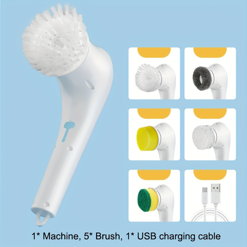 

1 Set, 5 Replaceable , Cleaning , Rechargeable , For Bathroom, , Bathtub, , , Cleaning .