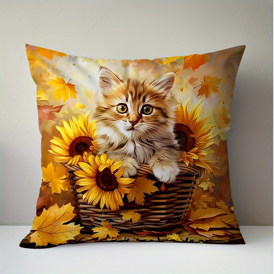 

& Cat - , Zip , Washable, 18x18 - For Decor