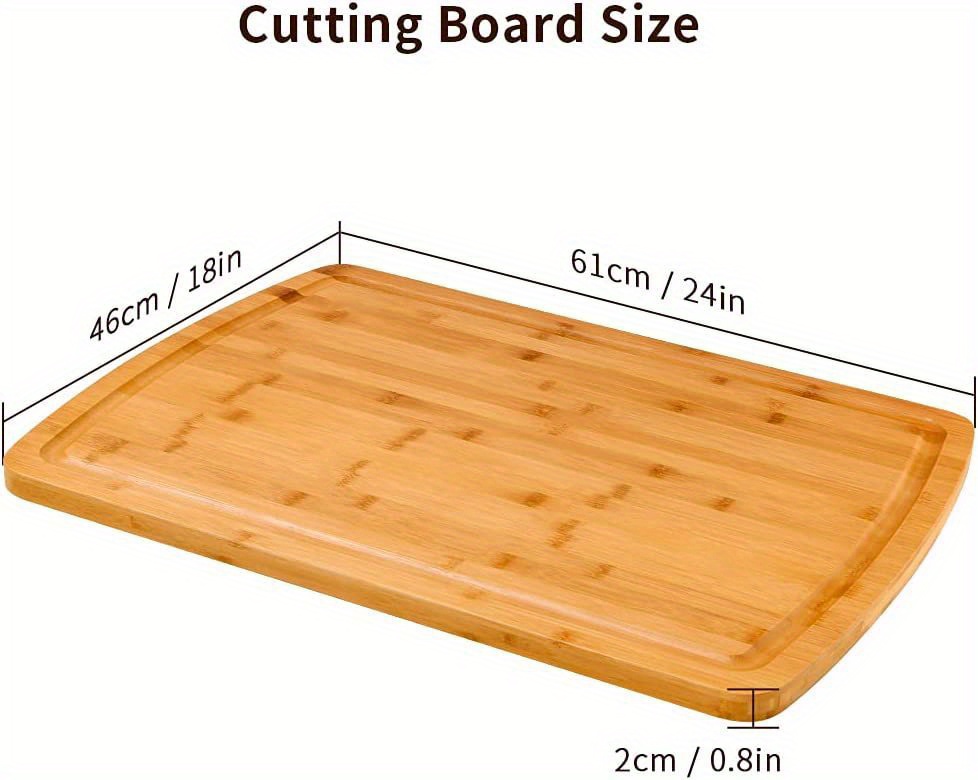 bamboo cutting board 1pc multipurpose   with food safety ideal for meat cheese bread vegetables fruits kitchen tools perfect gift for family details 3