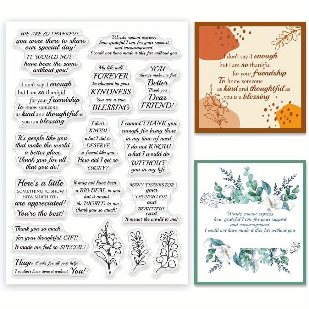 

16 Set - Clear, Reusable, And -to-use For Diy Greeting , Scrapbooking, And Crafts - 6.3x4.3