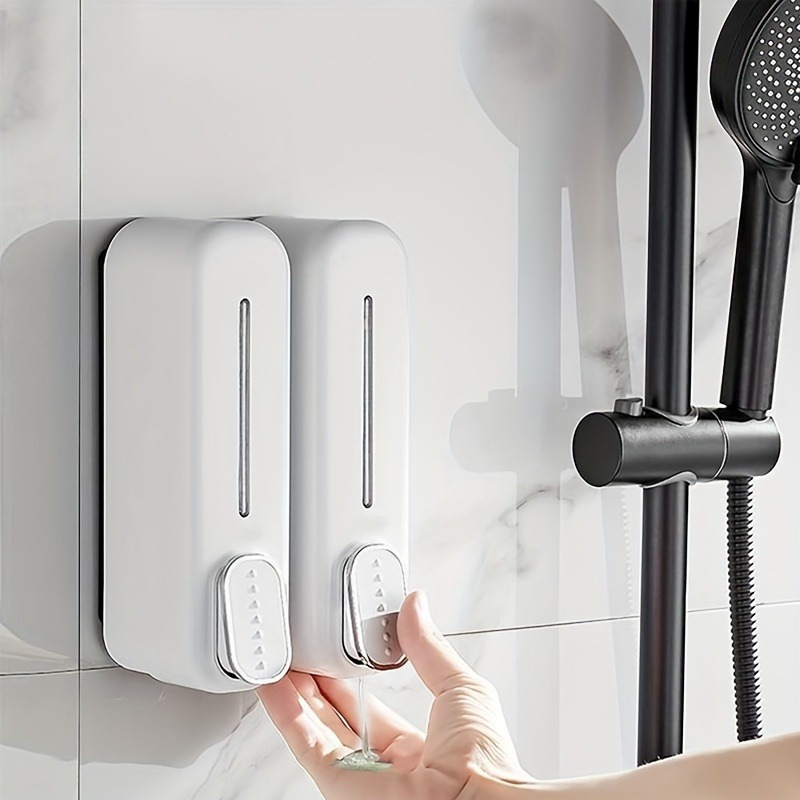 

Easy-press Wall-mounted Soap Dispenser - Lead-free Plastic, Perfect For Hand Sanitizer, Shampoo & Lotion - Sleek Bathroom Accessory