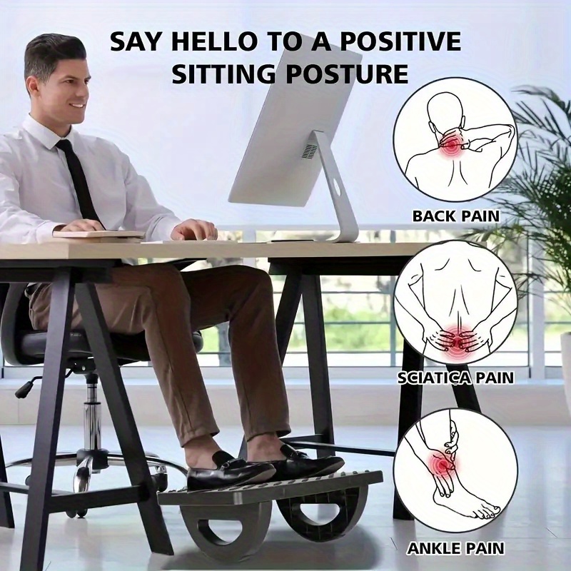 

Ergonomic Office Footrest - 1pc, Anti-crossing Legs Support Stool, Durable Plastic