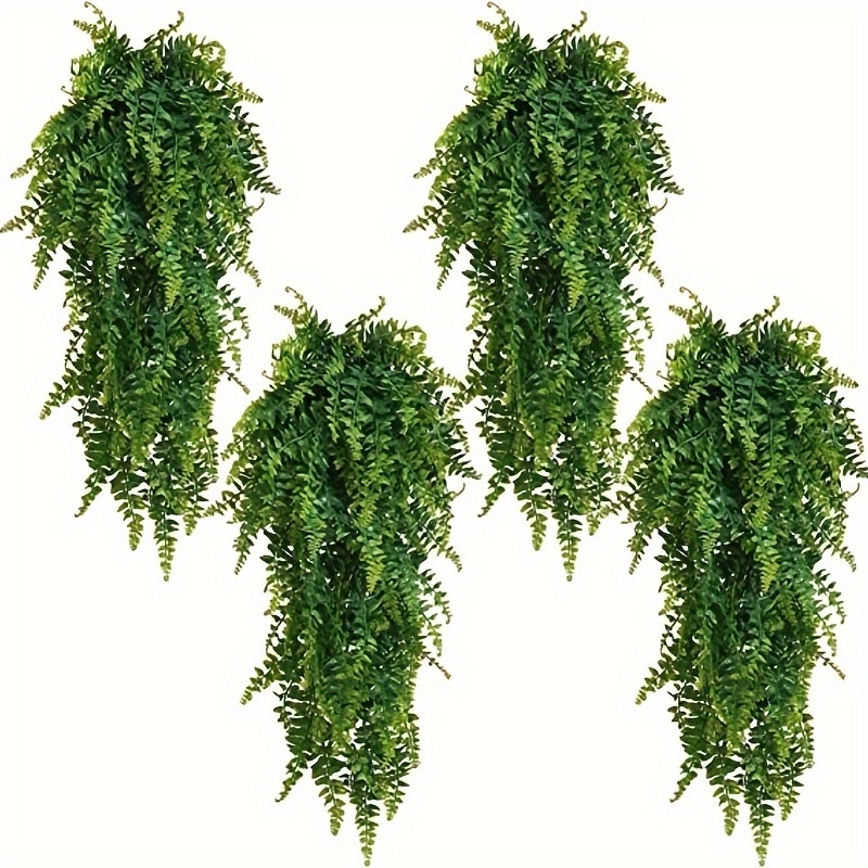 TEMU 4pcs Artificial Ferns Ivy Garland Set - Lifelike Vine Plants For Indoor/outdoor Decoration, Ideal For Room, Garden, Reunion, Durable Plastic Greenery