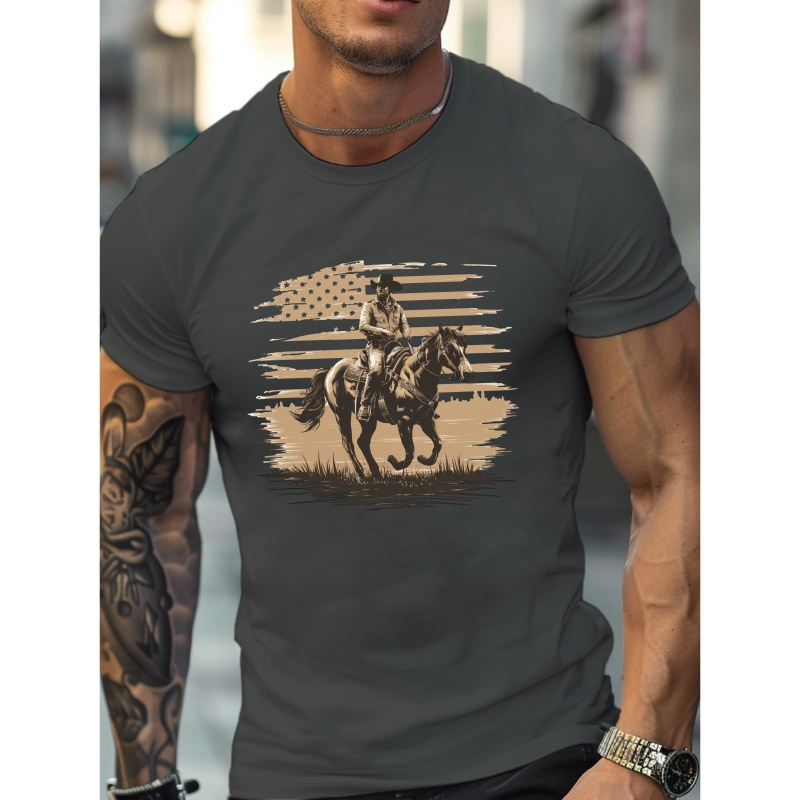 

Rugged American Cowboy Design G500 Pure Cotton Men's T-shirt Comfort Fit