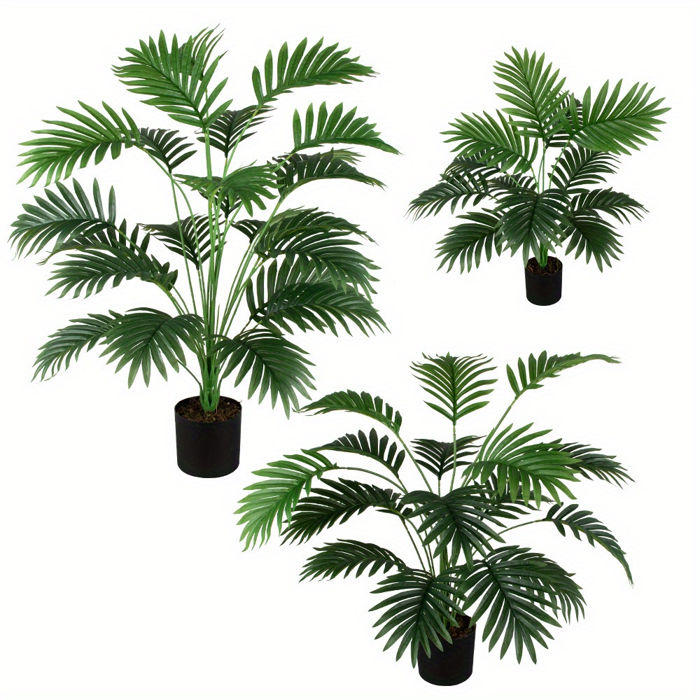 

Artificial Palm Tree Plants Greenery For Outdoor Decoration, Plastic Faux Palm Leaves For Reunion And Holiday Decor, Lifelike Immortal Fake Plant For Living Room And Courtyard Patio Display