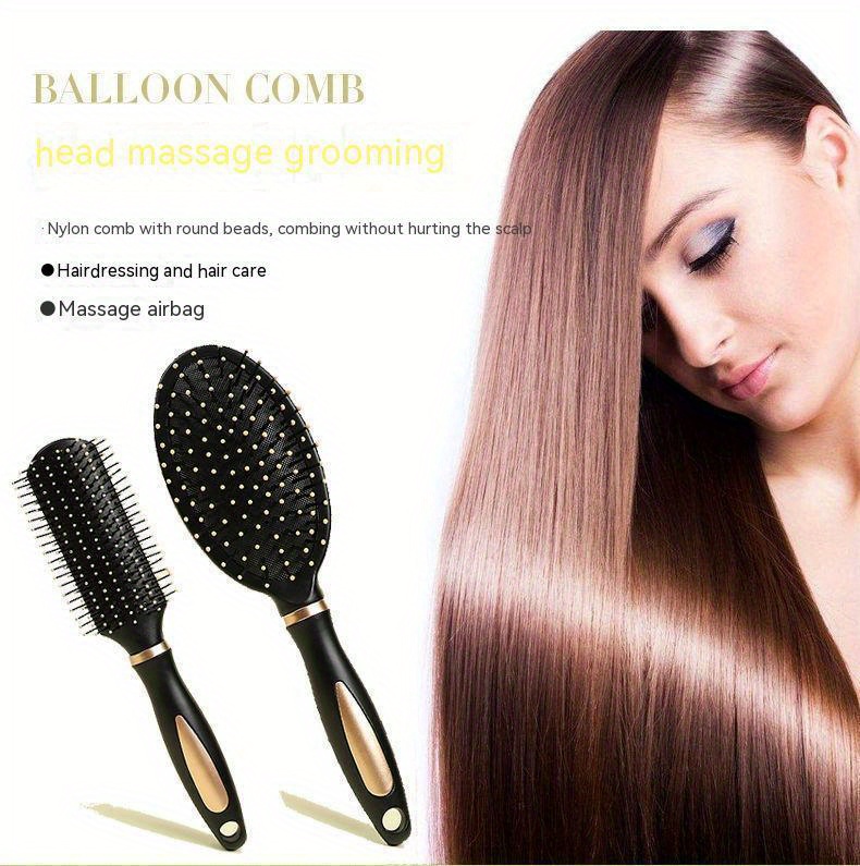 3-delige Ion Hair Combs Set voor Textured Hair, Anti-Statische Air Cushion Detangling Brushes met Plasticen Borsten
