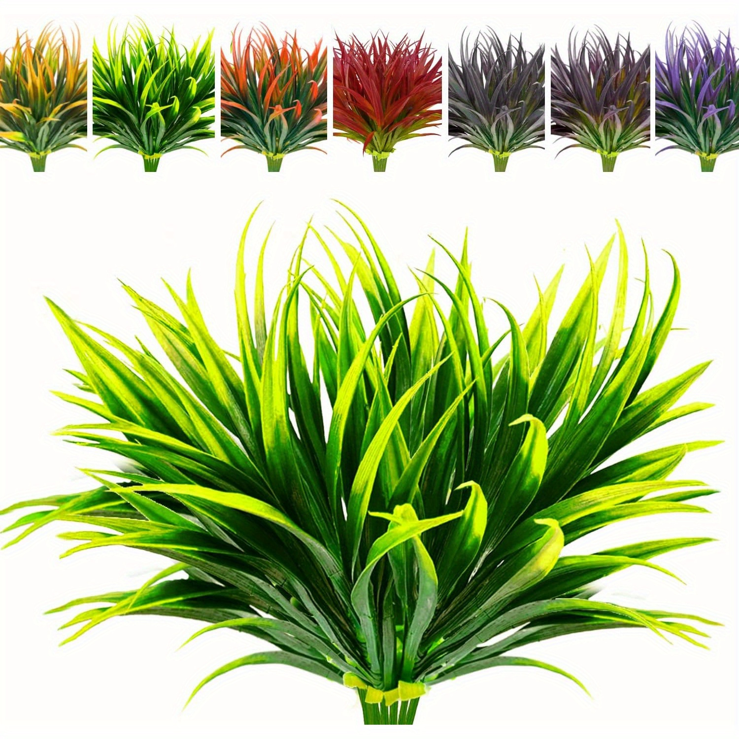 

6-pack Uv-resistant Artificial Grass & Tropical Flowers - Faux Greenery For Outdoor, Patio, Front Door & Porch Decor - Perfect For All Seasons Artificial Flowers Uv Resistant Outdoor