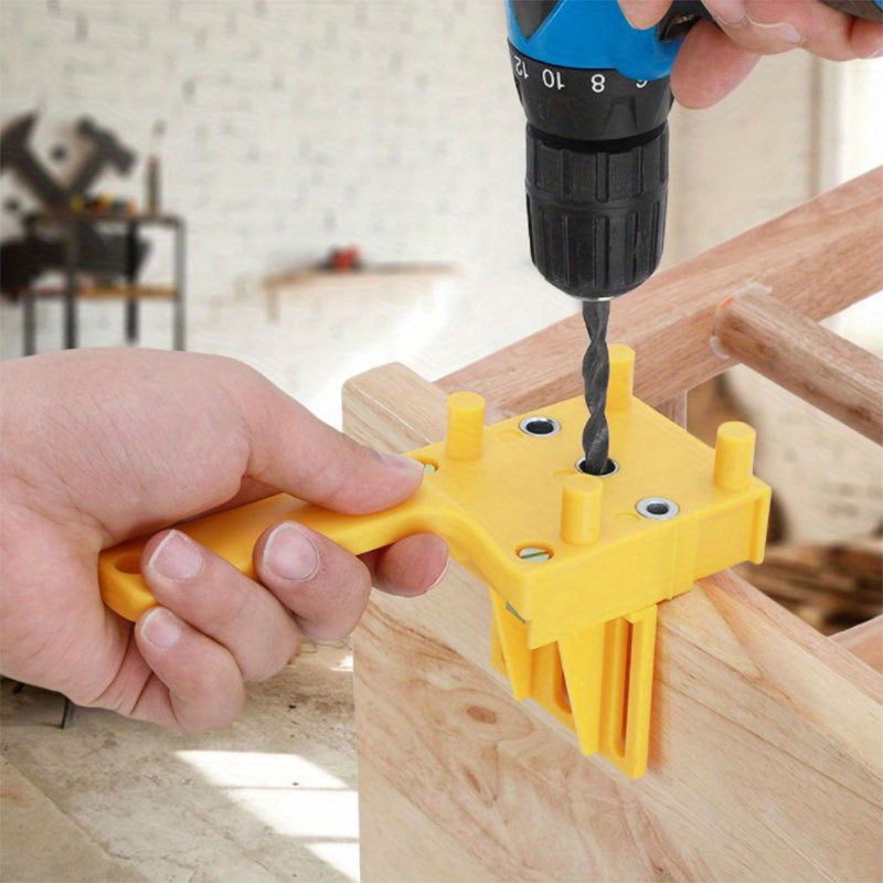 

Woodworking Drill Guide Jig Tool - Handheld Straight Hole Locator With Plastic Material For Carpenter Corner Clamping - No Electricity Required