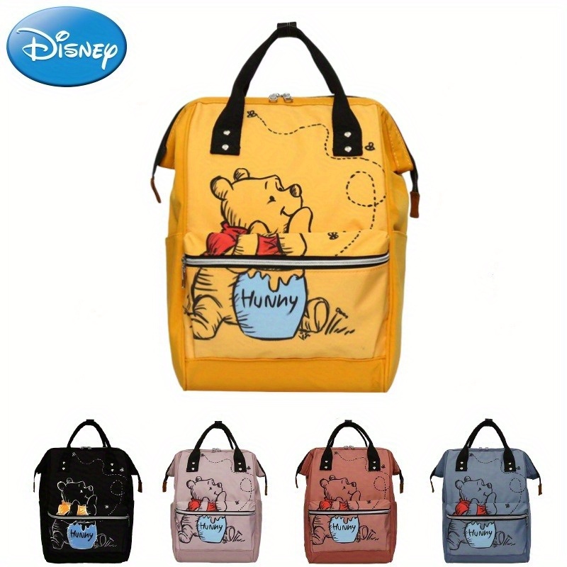 

Disney Backpack, Fashionable Cartoon Bear Shoulder Mommy Bag, Nylon Multi-use Travel Bookbag With Top Handle, Cute College Storage Pack For Outdoor