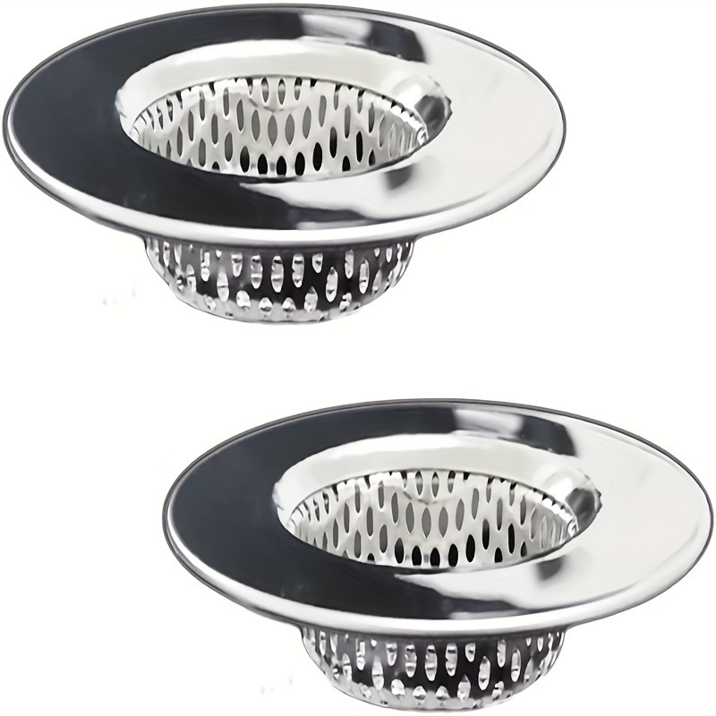 

2-pack Metal Drain Strainers - Stainless Steel Hair Filter Baskets For Shower, Bathtub, Bathroom, Laundry - Fits 1.65" To 3.0" Drain Holes