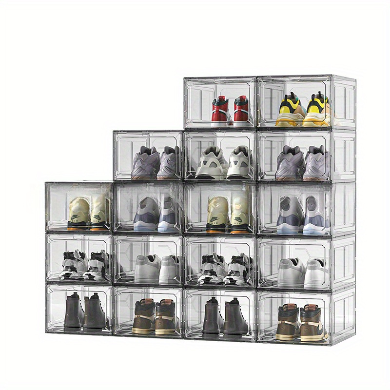 

Space-saving Clear Acrylic Shoe Organizer - Foldable Sneaker Display Rack For Home, Office & Living Room