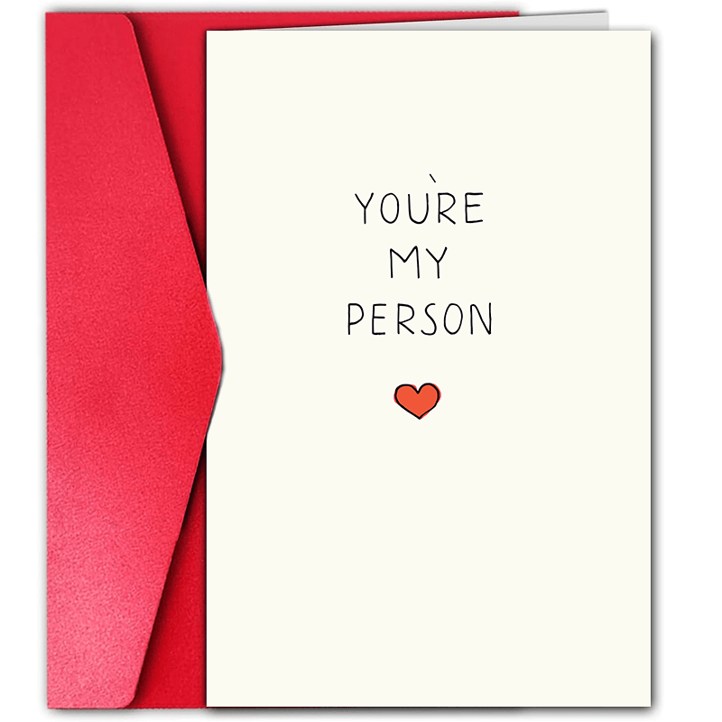 

1pc, You're My Person Card, Love Card For Him, Card For Girlfriend, Best Friend