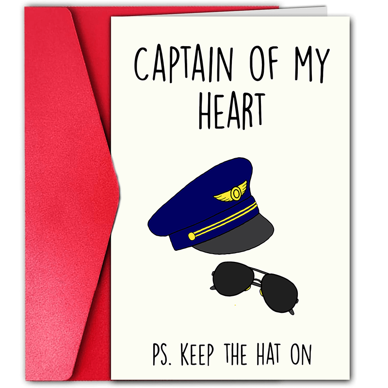 

1pc Funny Captain Greeting Card For Anyone - Cartoon Patterned Paper Birthday And Anniversary Card For Family And Friends - Suitable For Any Occasion