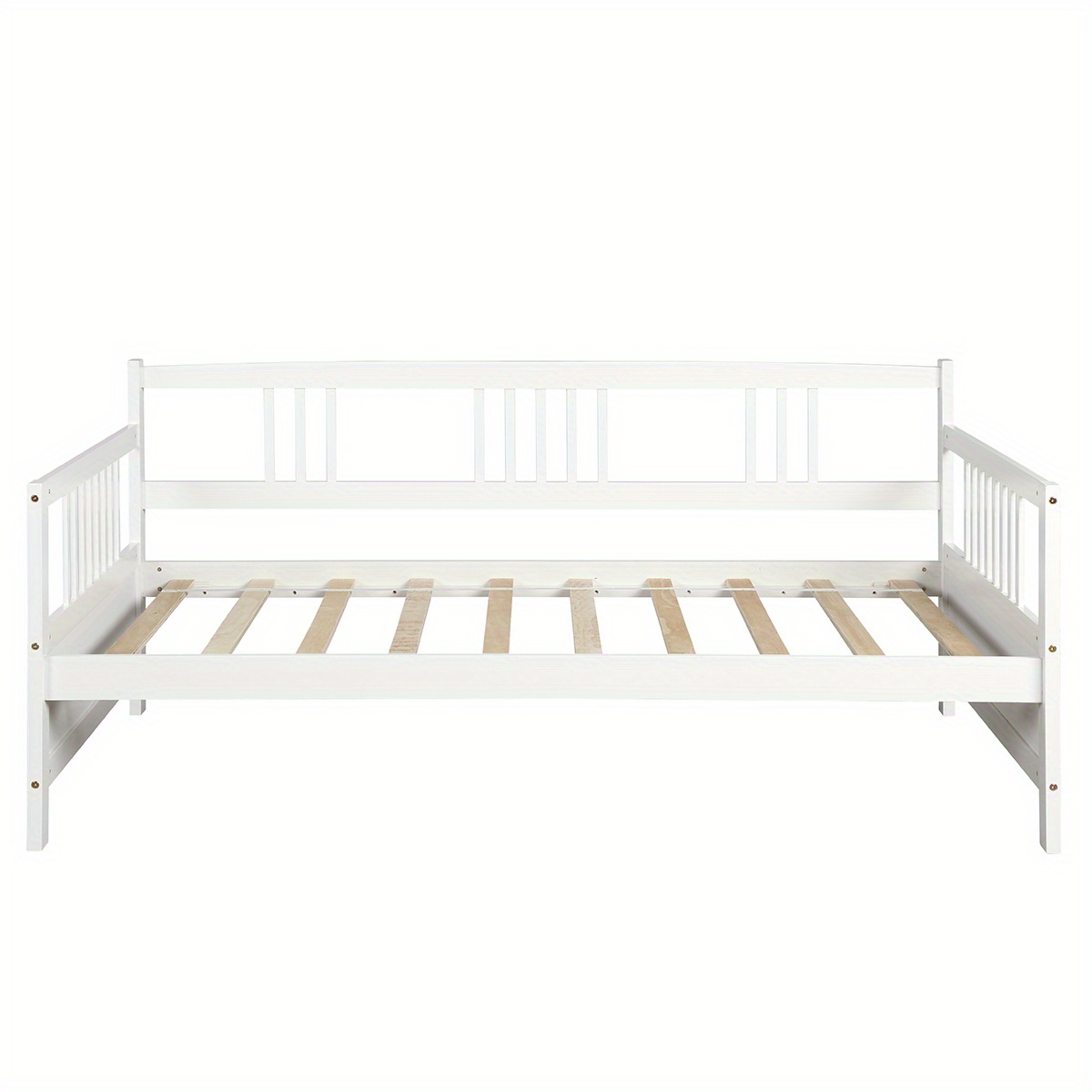 

Costway Twin Size Wooden Slats Daybed Bed Sofa Platform Support Apartment W/rails White