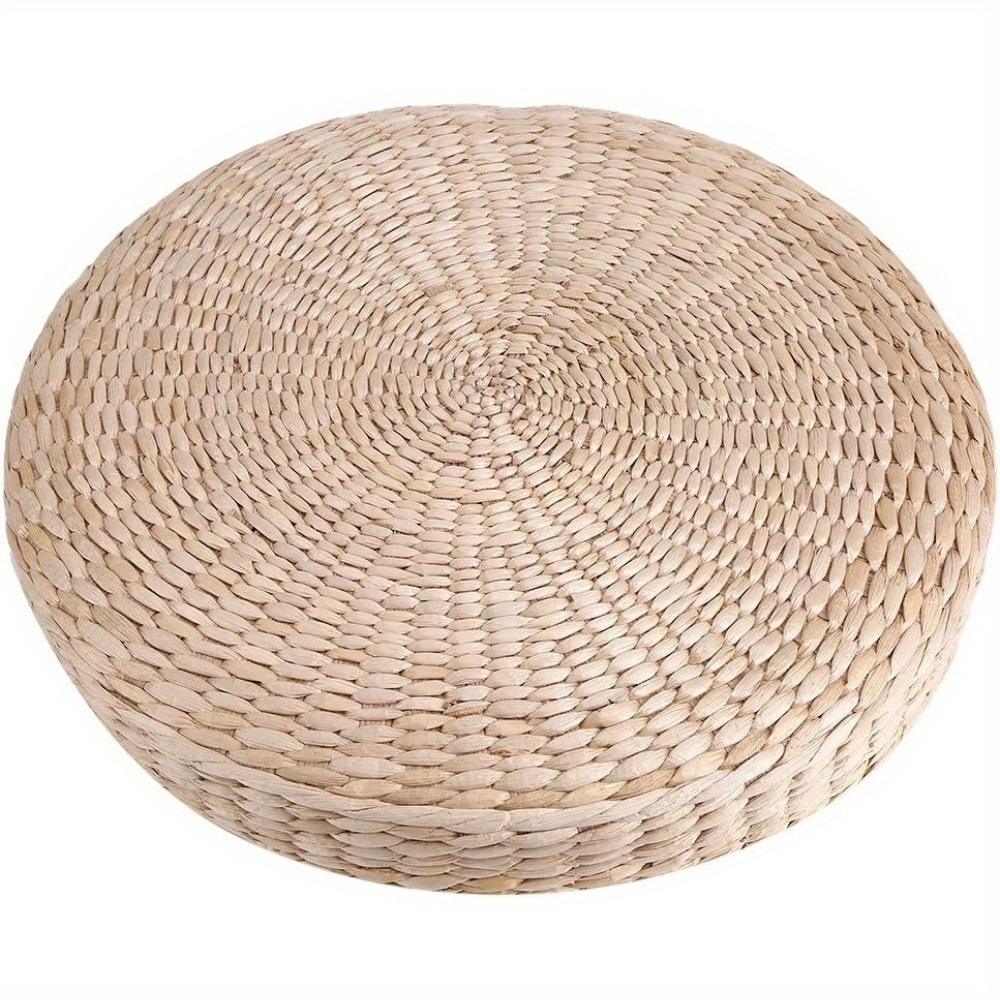 

Tatami Seat Cushion, 15.75 X 2.36in Handmade Woven Straw Pouf Floor Seat Cushion Futon Round Knitted Meditation Pillow Cushion For Home Outdoor Decorative Seat