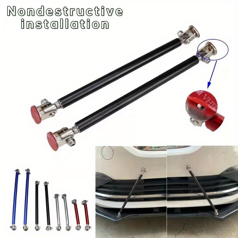 

Universal Aluminum Alloy Front Rear Bumper Lip Splitter Spoiler Support Rod Kit For Car Body Decoration - Adjustable Length