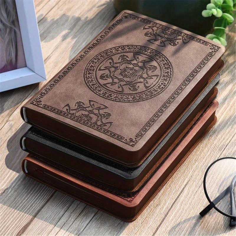 

2023 Vintage Pu Leather Notebook Diary With Lined Pages - English Language Portable Notepad Stationery Gift