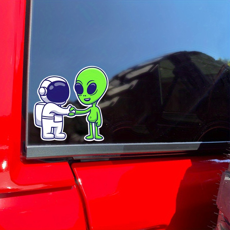 

Alien & Spaceship Vinyl Decal Sticker 3" - Durable Car Exterior Accessory For Vehicle Decoration