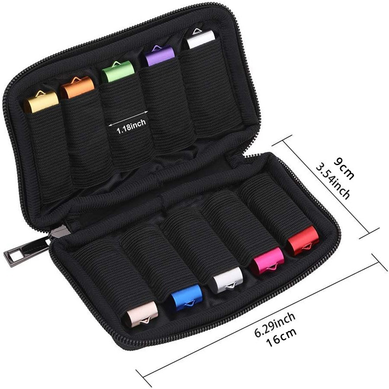 TEMU Usb Flash Drive Box - Soft Material Holder Storage Bag, Portable Bag For Electronic Accessories, 10 Slots