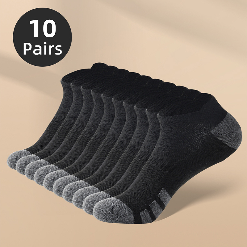 

10 paires de chaussettes basses pour hommes, anti-odeurs et anti-transpiration, respirantes, pour toutes les saisons