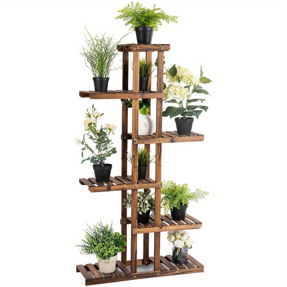 

Giantex 6 Tier 11 Pots Wooden Plant Flower Display Stand Wood Shelf Storage Rack