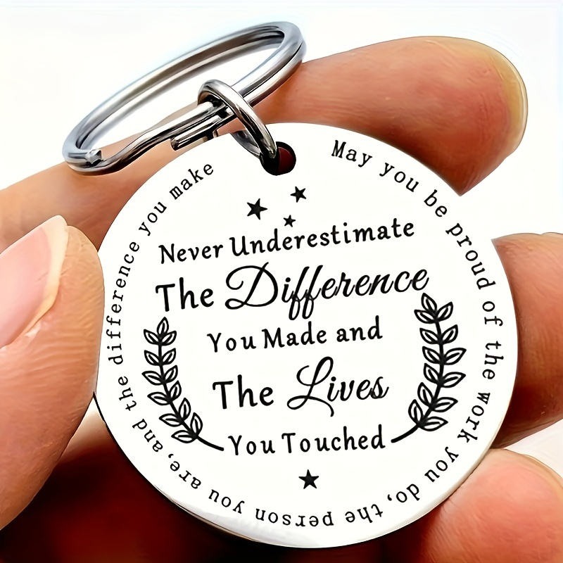 Team Motivation Keychain Set - 4 Black Metal Engraved Keychains For Team Building Gifts