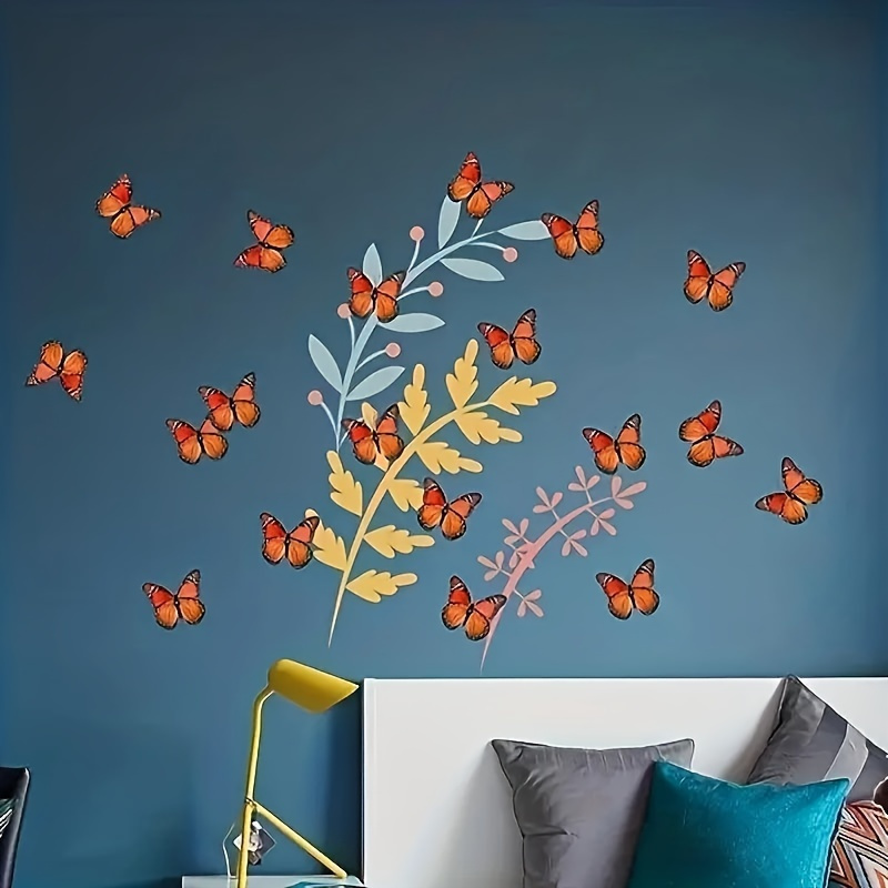 

12pcs, 3d Monarch Butterfly, Lifelike, Vibrant Decor For Walls, Parties, Gifting & Home Enhancement