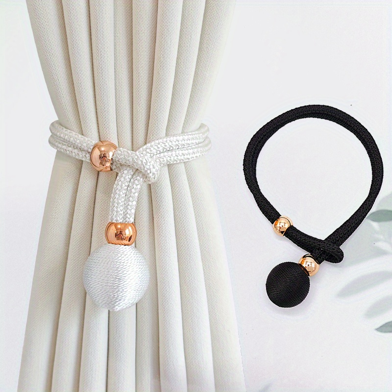 

2pcs Classic Round Curtain Tiebacks - Durable Polyester, Decor Accessory