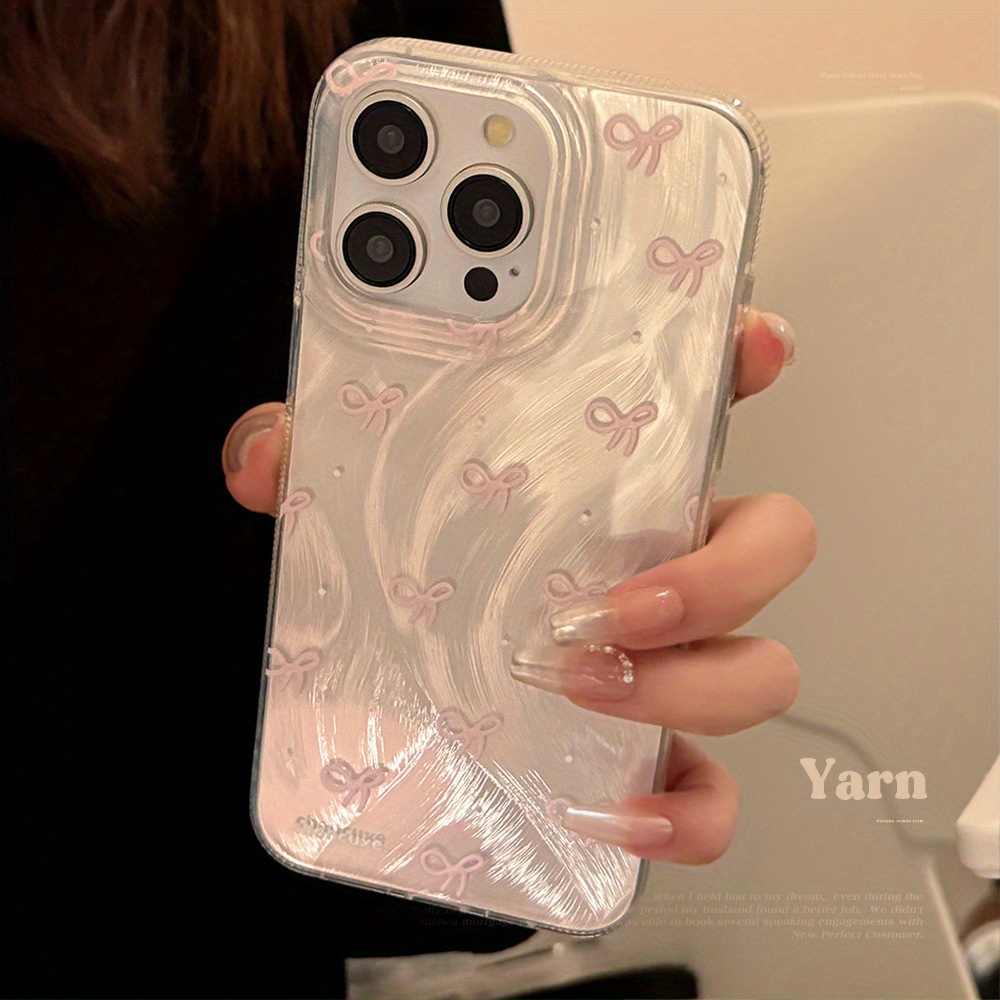 

Chic Pink Bow Tpu Phone Case - Drop-resistant & Slim Fit For Iphone 11/12/13/14/15, Pro Max & Plus Models
