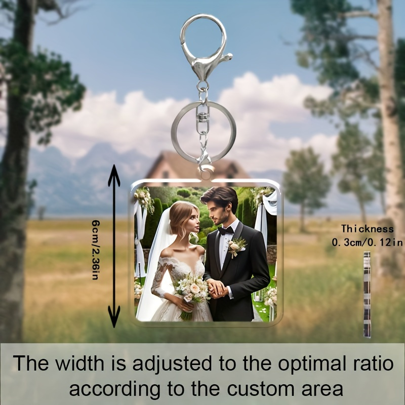 

1pc Personalized Photo Custom Acrylic Key Pendant, Special-shaped Acrylic Car Key Chain, Backpack Pendant, Lovers, Friends, Pets, Double-sided Effect, Customized Special-shaped Effect According To Ph
