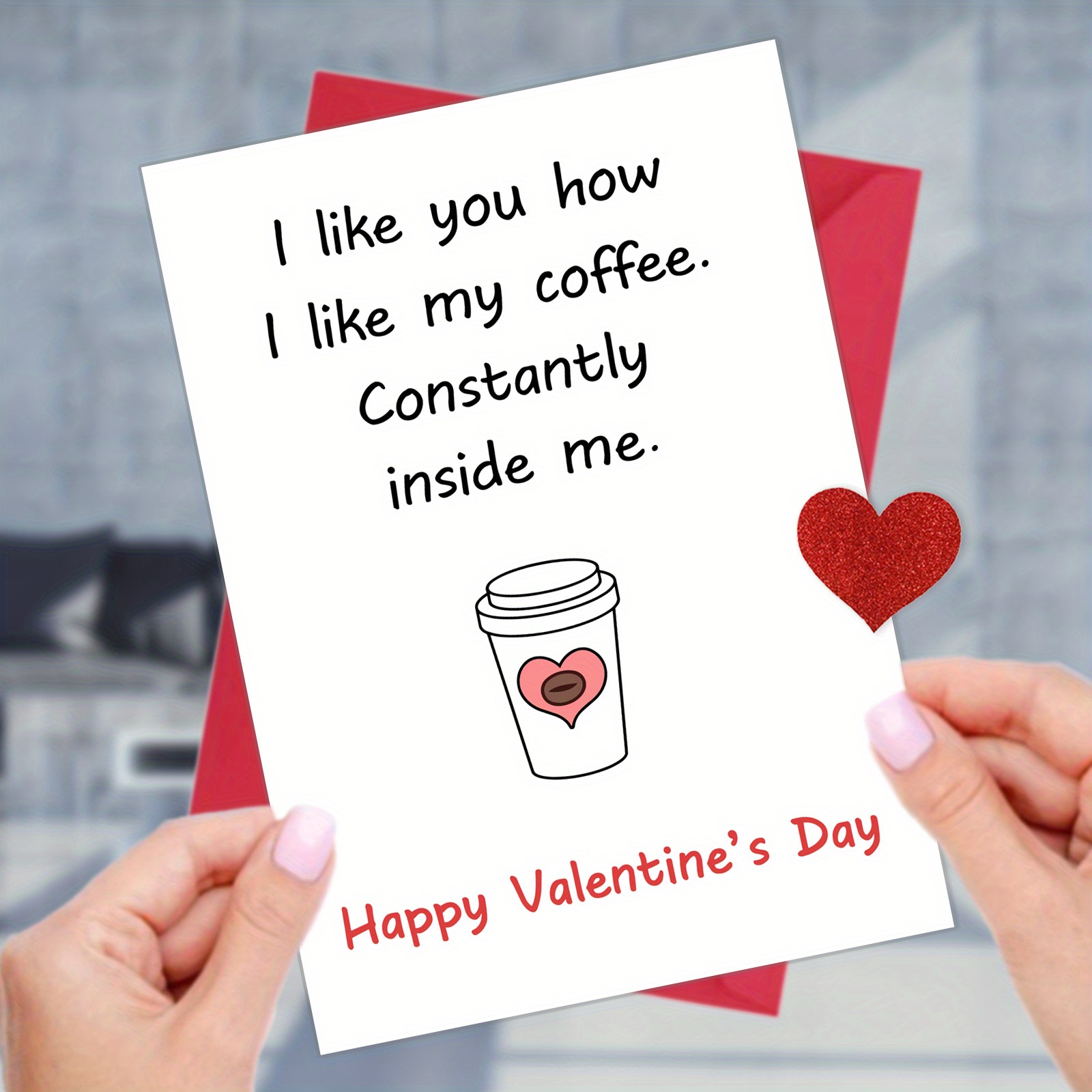 

1pc, Naughty Valentine's Day Card For Husband Wife, Hilarious Valentines Card For Boyfriend Girlfriend, Funny Valentines Gift Card For Him Her, I Like You How I Like My Coffee