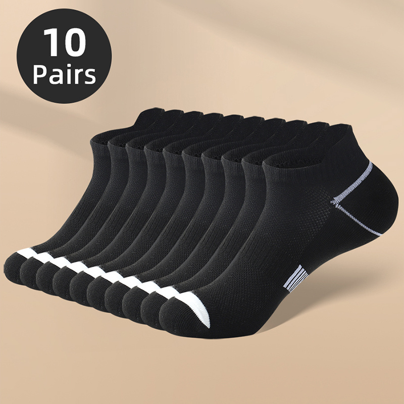 

10 paires de chaussettes basses pour hommes, et anti-transpiration, respirantes, pour toutes les