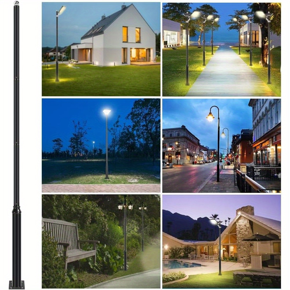 

13 Feet Tall Solar Street Light Pole For Outdoor Lights Heavy Duty Q195 Steel Street Light Post For Porch Yard Street Backyard Outdoor House