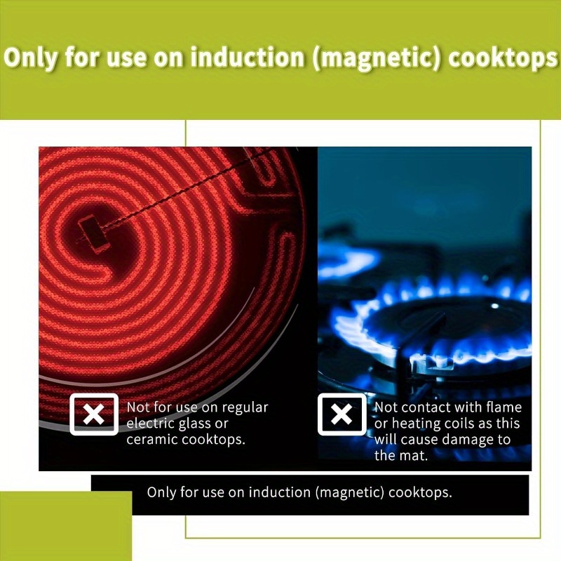2 pack silicone induction cooktop protector mats non slip multifunctional cooking mats for stove microwave and trivet details 2