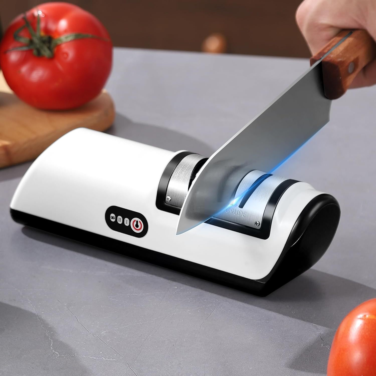 

Knife Sharpener Professional 2-stage Electric Knife Sharpener, Knife Sharpener For Kitchen Knives With Quick Sharpening And Polishing Function, Easy To Use For All Kinds Of Kitchen Knives.