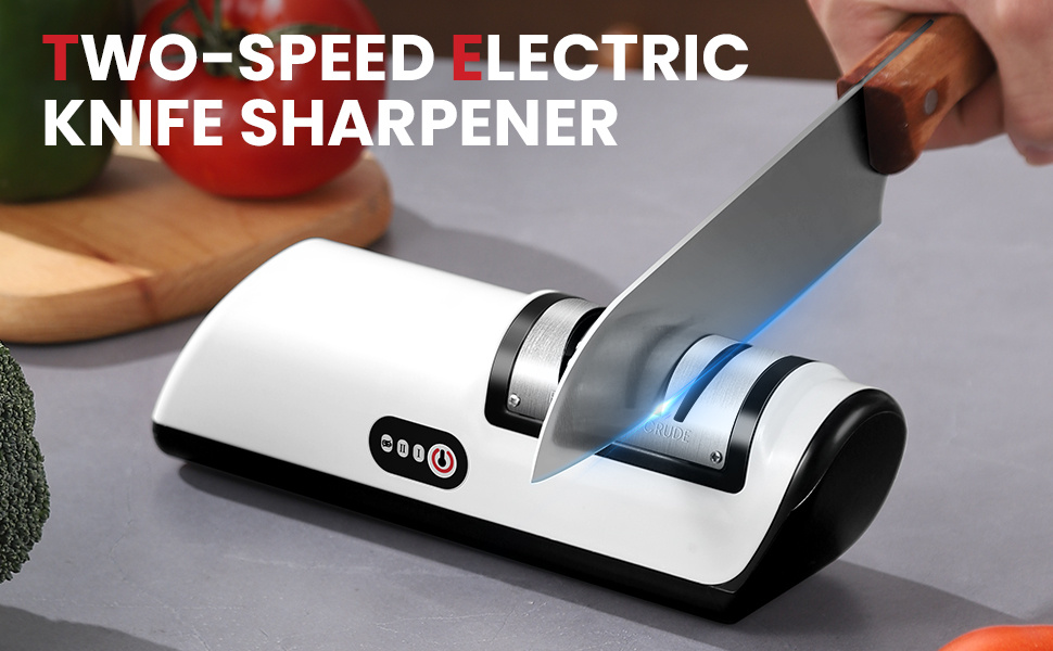 Knife Sharpener Professional 2-Stage Electric Knife Sharpener, Knife Sharpener for Kitchen Knives with Quick Sharpening and Polishing Function, Easy to use for all kinds of kitchen knives., Small Knife Sharpener, Knife Sharpening Kit Automatic, Electric Knife Sharpener Double Sided, Electric Knife Sharpener, Knife Sharpening System, Automatic Sharpener, Compact Sharpener, Durable Construction, Efficient Design, Electric Sharpening Tool, Professional Chefs, Kitchen Enthusiasts
