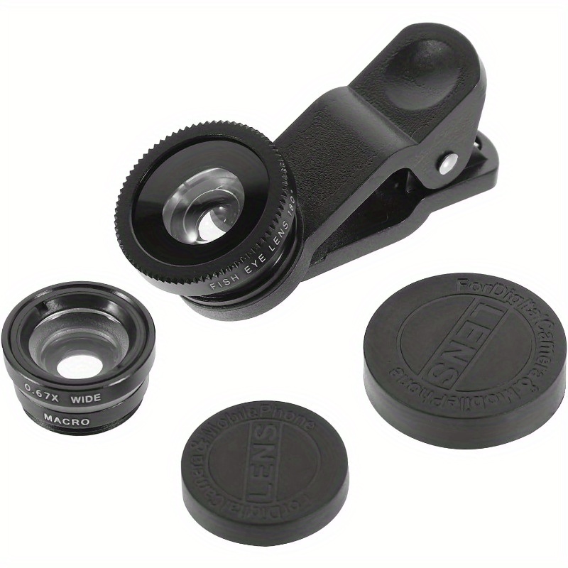 Mobile Phone Lens Camera Lens Kit - Mobile Phone Lens Set | Accessory Lenses Camera For Smartphone, 0.67X Wide Angle Lens / 180° Fisheye Lens / 10x