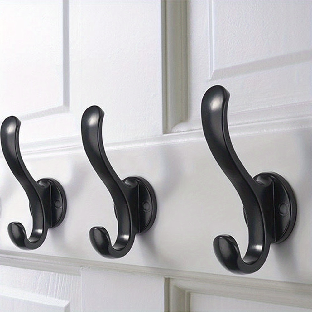 

4pcs Aluminum Coat Hooks Wall Mounted, Casual Style, Easy Install, Door Mount With Screws For Hanging Clothes And Robes