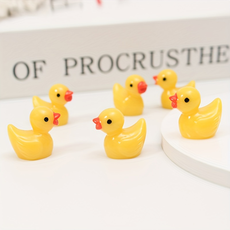 Gift For Her/him 100pcs Mini Resin Ducks, Tiny Ducks Figurines Bulk For Miniature Dollhouse Decor Accessories Garden Aquarium Potted Diy Ornament Party Christmas Halloween