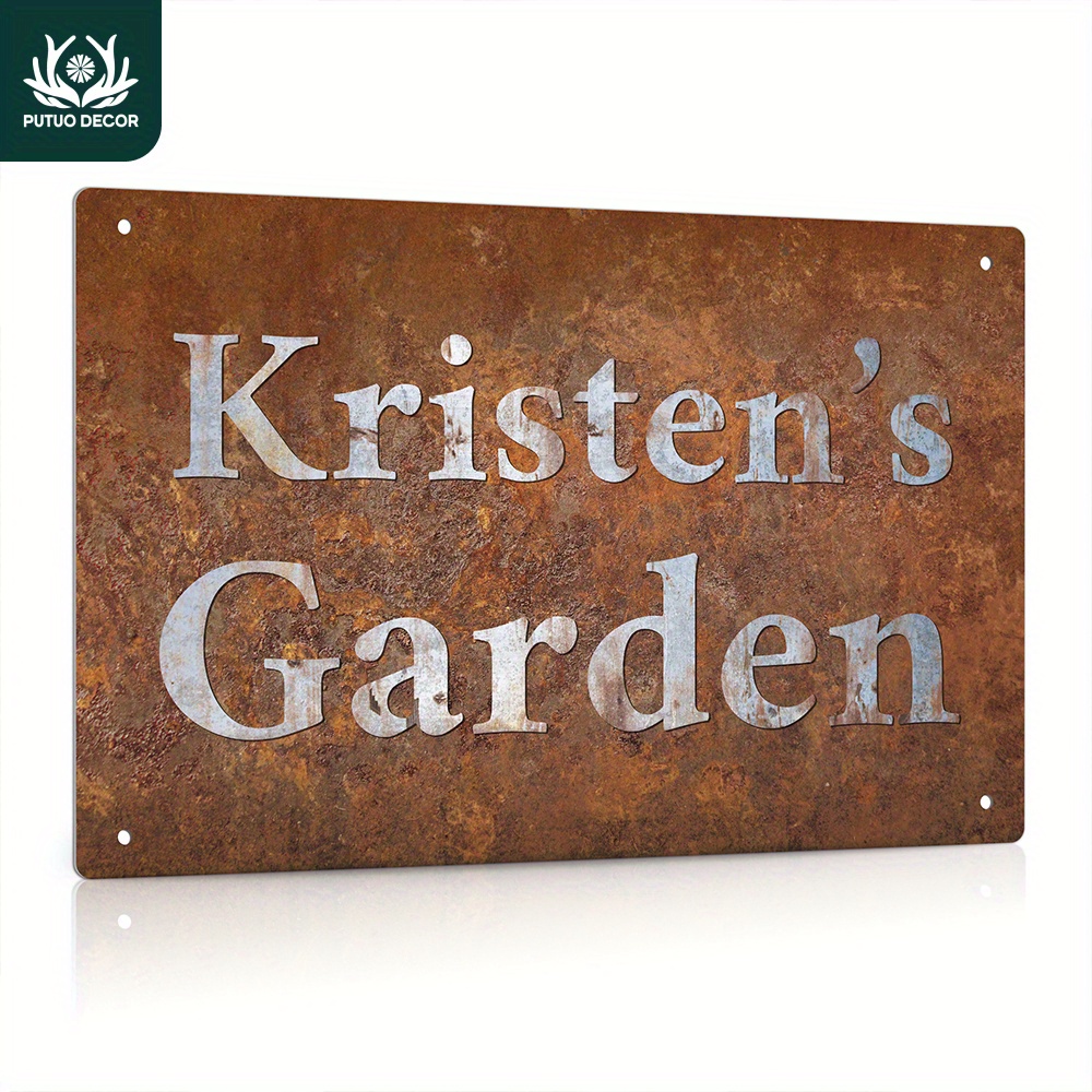 

1pc Personalized Garden Sign, Unique Name, Nostalgic Outdoor Decoration, , 12x8 Inches Aluminum For Patio, Porch