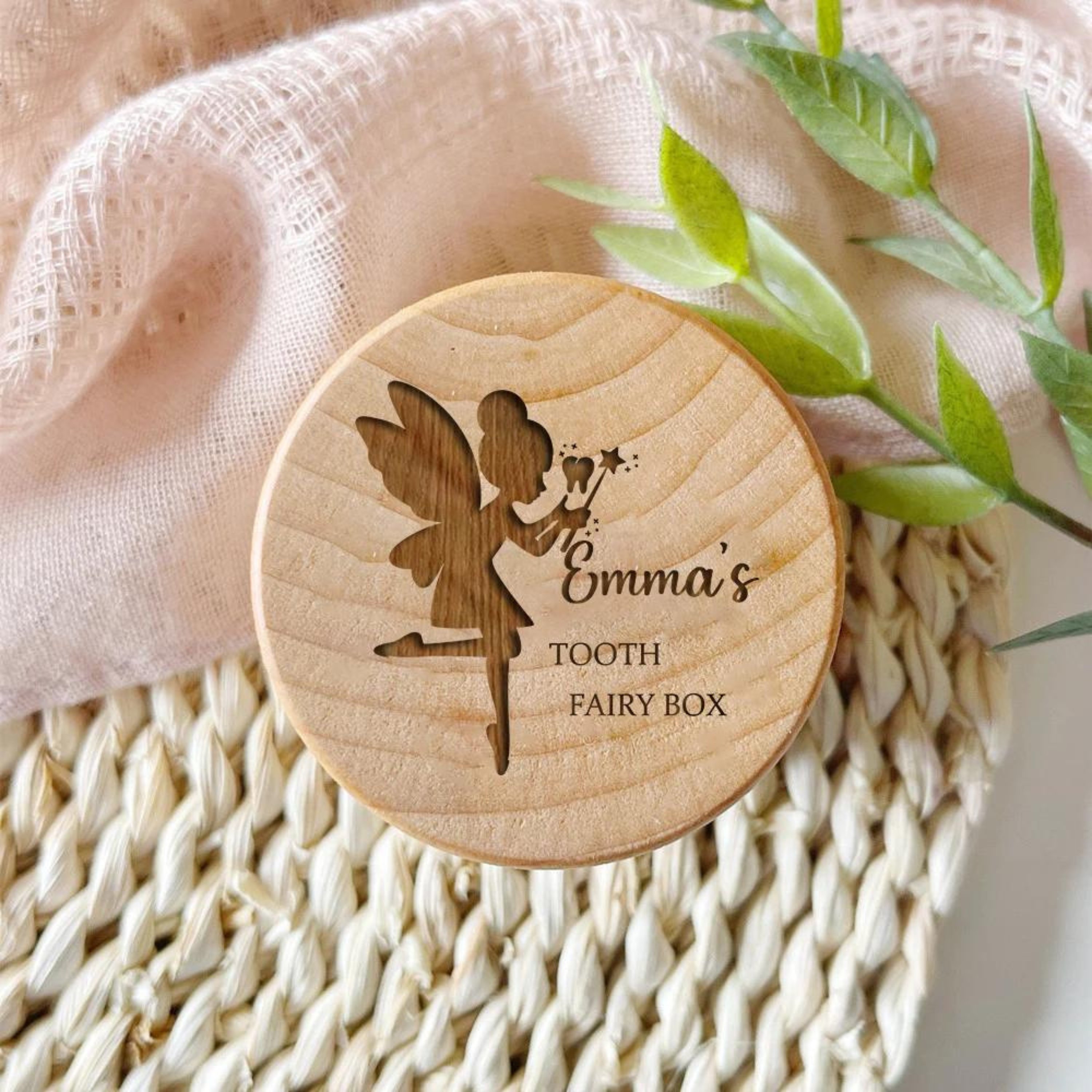 

Personalized Engraved Wooden Tooth Keepsake Box, Custom Tooth Fairy Container For 14- Old, For Lost Teeth - 1pc