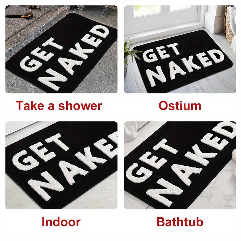 1pc microfiber bathtub mat get naked design machine washable non slip bath floor rug for bathroom shower room spa   and plush yoga mat for   entryway details 8