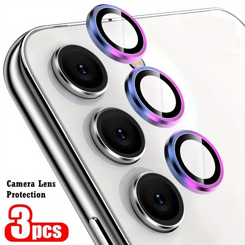 

3pcs/1set Metallic Lens Protector Cover Case S23 Fe S24 Plus A15 A35 A55 5g Full Protective Lens Cover Camera Protection