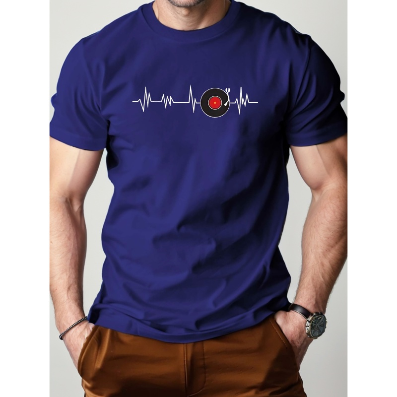 

Magnetic Disc Dj Electrocardiogram Pure Cotton Men's Tshirt Comfort Fit