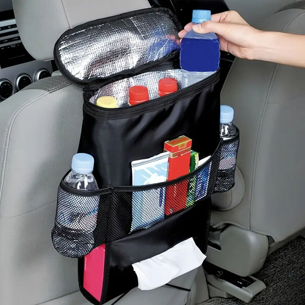 

1pc Summer New Multi-functional Storage Bag Thermal Warm Car Seat Back Bag Car Ice Bag Hanging Bag Multifunctional Car Seat Hanging Bag, With Insulated Storage Pouch, Multi Pocket Bag For Travel