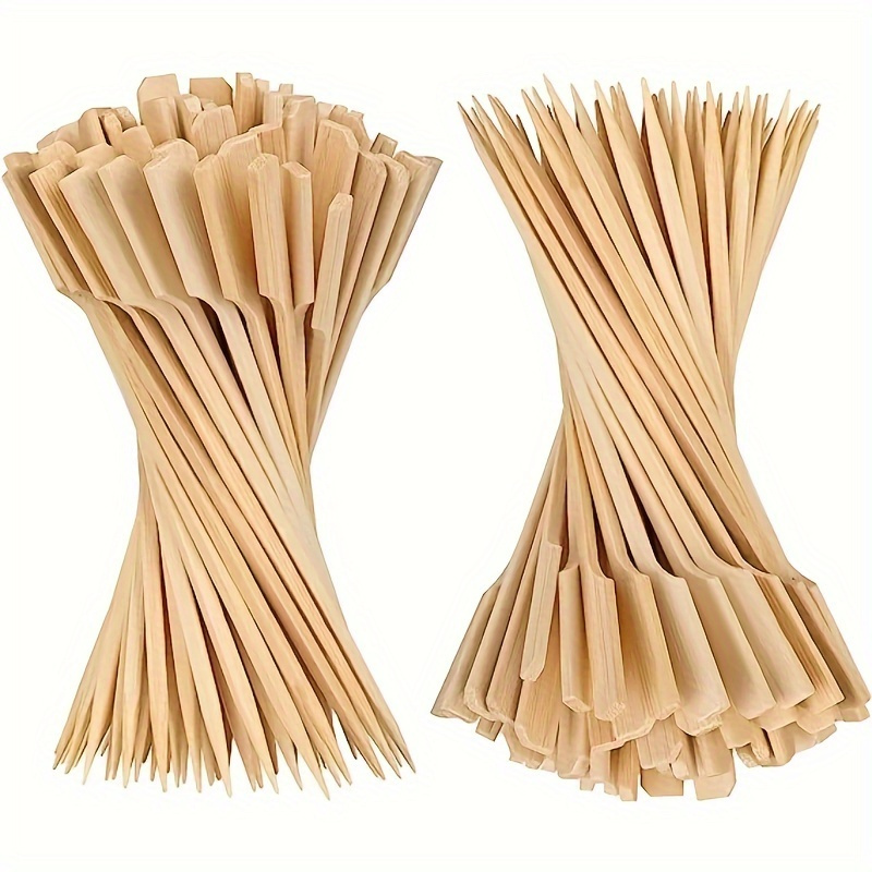 

100-pack Bamboo Skewers Set - Versatile Appetizer & Picks For Bbq, Fruit, And Party Foods - Assorted Sizes (3.54", 4.72", 5.91", 7.09")