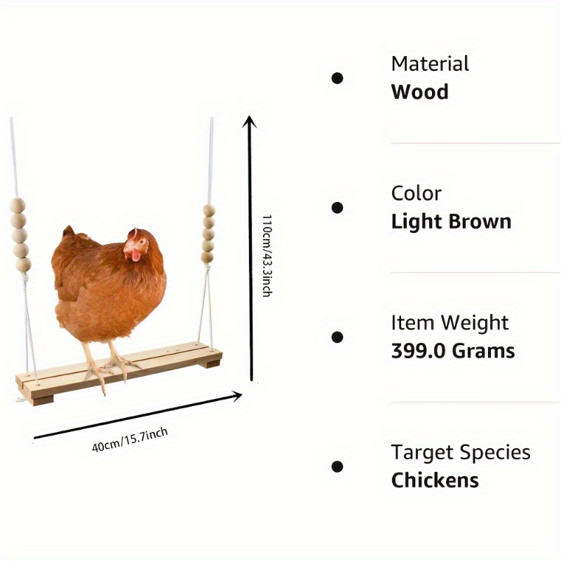 

1pc Chicken Swing Toy, Chicken Coop Wooden Perch Station, Large Perch Ladder Poultry Rooster Hen Pet Parrot Entertainment Toy