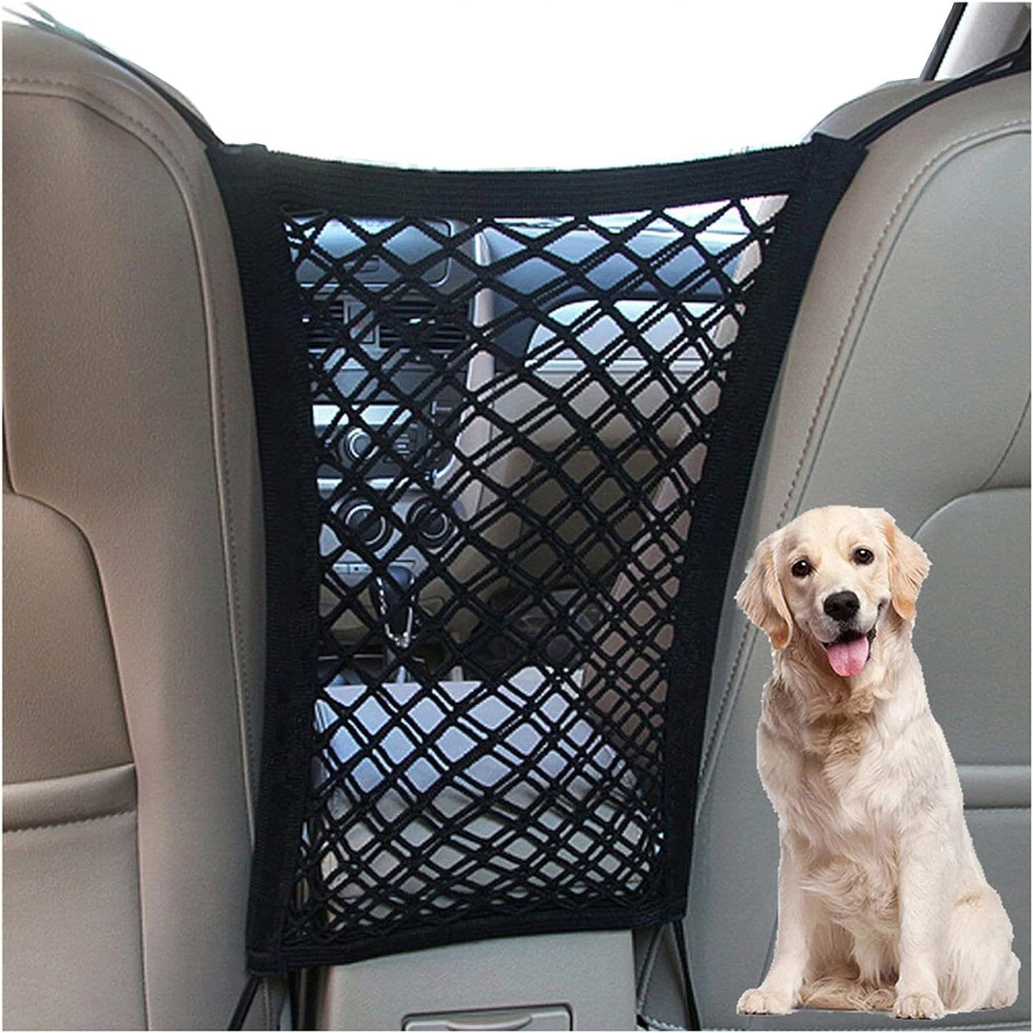 Adjustable Pet Car Seat Safety Divider, Durable Mesh Rear Seat Divider, Protection For Pet Travel Accessories