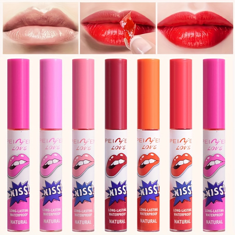 

Long-lasting Waterproof Liquid Lipstick - Peel-off, Non-stick Cup, Natural Finish In Berry, Pink & Red Shades