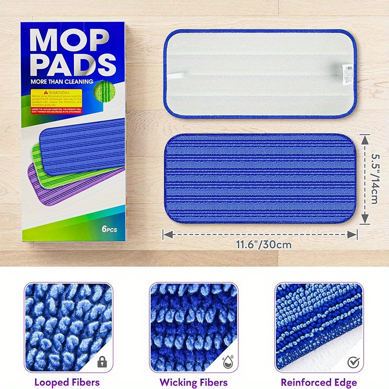 12 inch microfiber mop pads wet and dry cleaning for home details 4